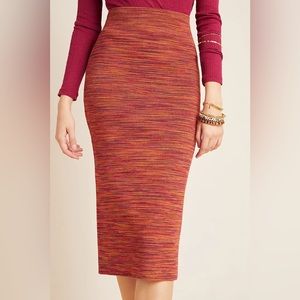 Maeve Persimmon Space-Dyed Midi Skirt